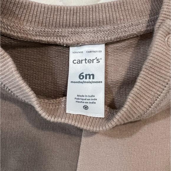Carter’s | Gender Neutral Brown Sweatshirt & Pant Set | 3-6M - Picture 2 of 2
